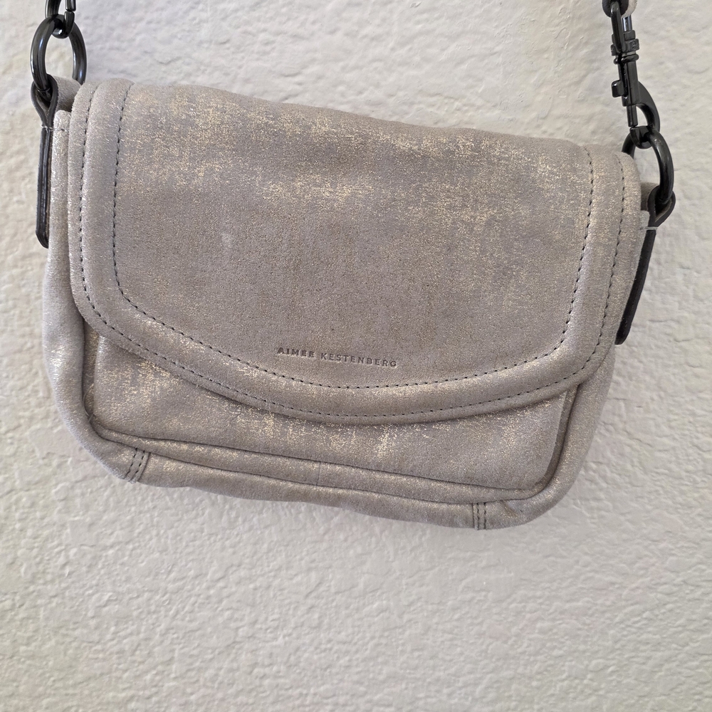 Aimee Kestenberg Metallic Gray Crossbody Bag